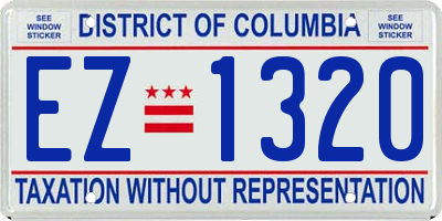 DC license plate EZ1320