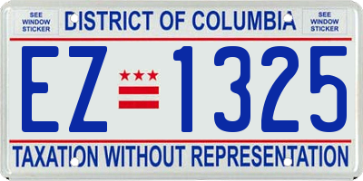 DC license plate EZ1325