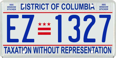 DC license plate EZ1327