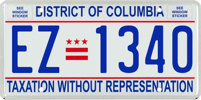 DC license plate EZ1340