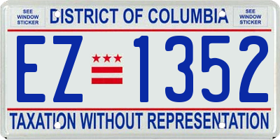 DC license plate EZ1352