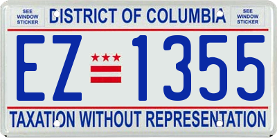 DC license plate EZ1355