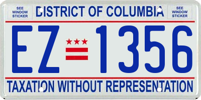 DC license plate EZ1356