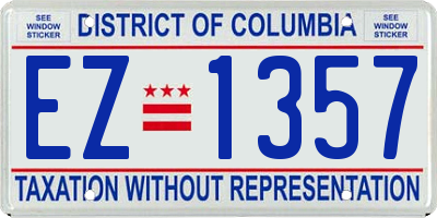 DC license plate EZ1357