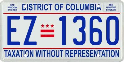 DC license plate EZ1360