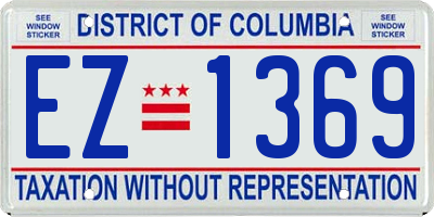 DC license plate EZ1369