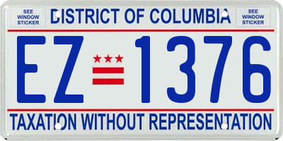 DC license plate EZ1376