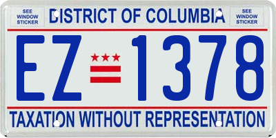 DC license plate EZ1378