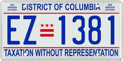 DC license plate EZ1381