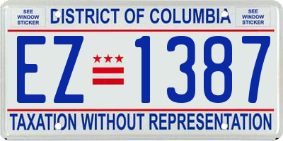 DC license plate EZ1387