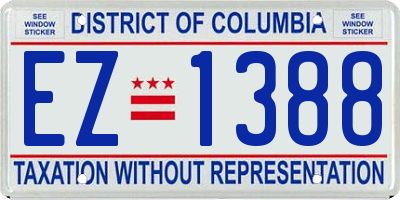 DC license plate EZ1388