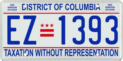 DC license plate EZ1393