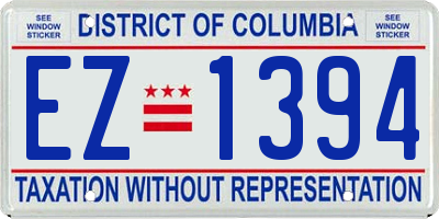 DC license plate EZ1394