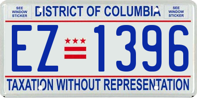 DC license plate EZ1396