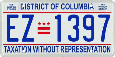 DC license plate EZ1397