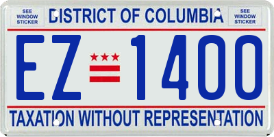 DC license plate EZ1400