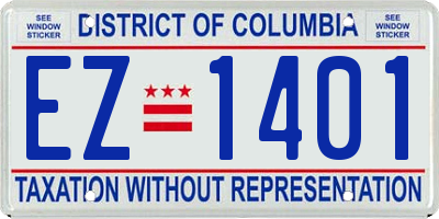 DC license plate EZ1401