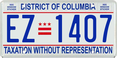 DC license plate EZ1407