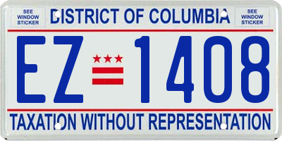 DC license plate EZ1408