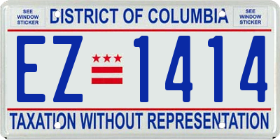 DC license plate EZ1414