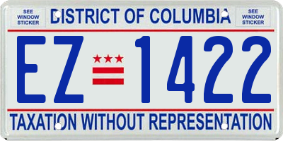 DC license plate EZ1422