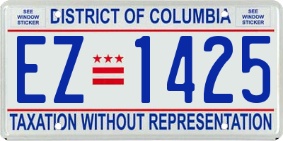 DC license plate EZ1425