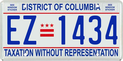 DC license plate EZ1434