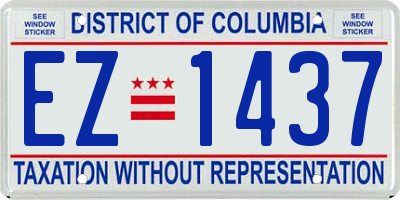 DC license plate EZ1437