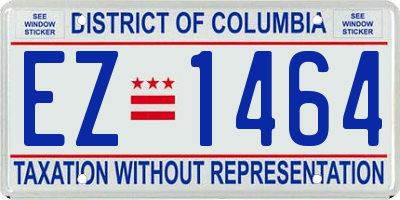 DC license plate EZ1464