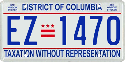 DC license plate EZ1470