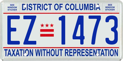 DC license plate EZ1473