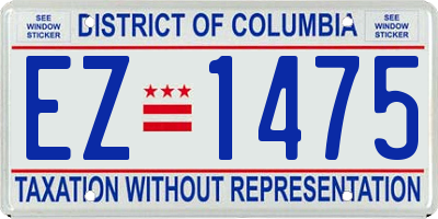 DC license plate EZ1475