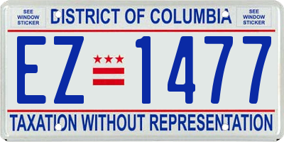 DC license plate EZ1477