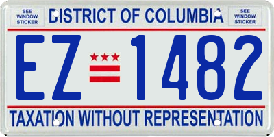 DC license plate EZ1482