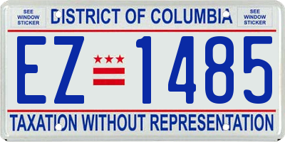 DC license plate EZ1485