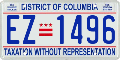 DC license plate EZ1496