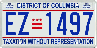 DC license plate EZ1497