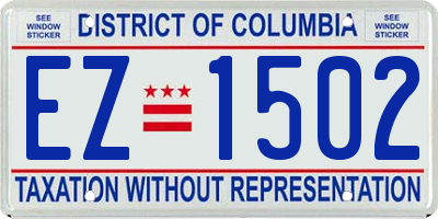 DC license plate EZ1502