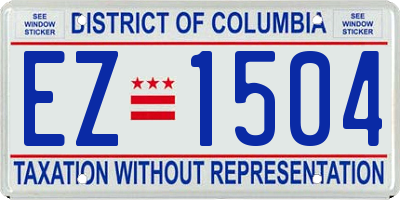 DC license plate EZ1504