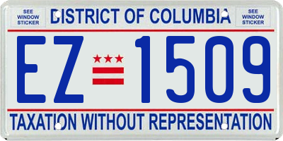 DC license plate EZ1509