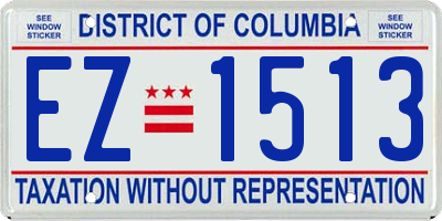 DC license plate EZ1513