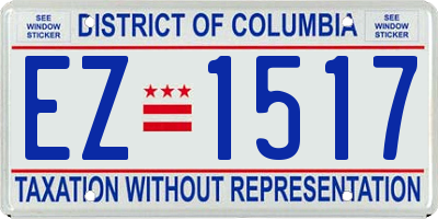 DC license plate EZ1517