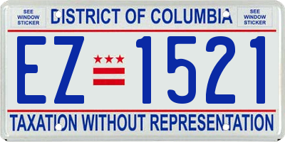 DC license plate EZ1521