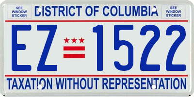 DC license plate EZ1522