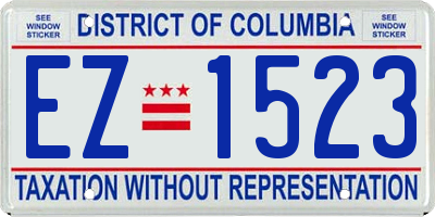 DC license plate EZ1523