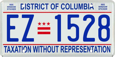 DC license plate EZ1528