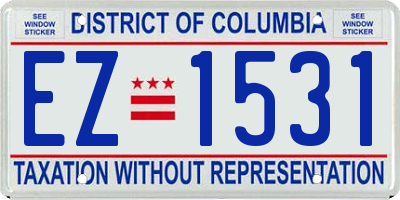 DC license plate EZ1531