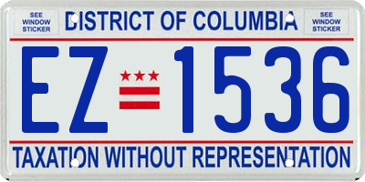 DC license plate EZ1536