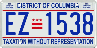 DC license plate EZ1538