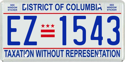 DC license plate EZ1543